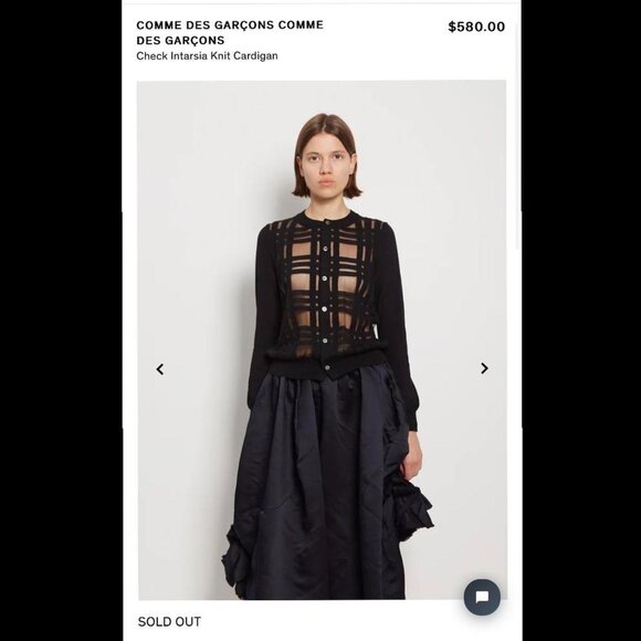 Comme des Garçons check intarsia cardigan with mesh panels - Picture 3 of 3